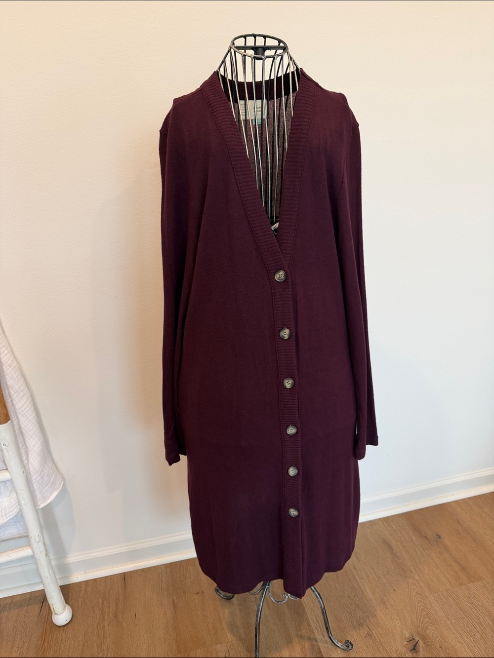 Anthropologie Long Button-Front Lightweight Duster